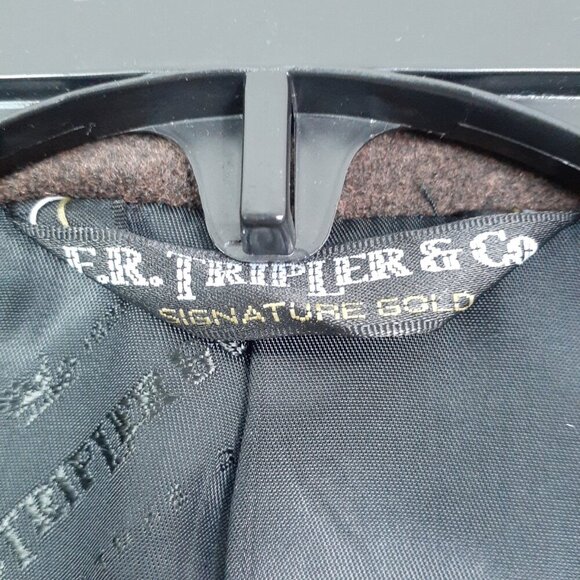 FR Tripler Mens 3 Button Sport Coat Jacket 44L Cashmere Feel Brown 682A - Picture 3 of 9